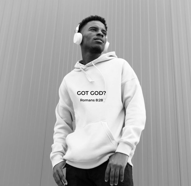 Men Got God text hoodie